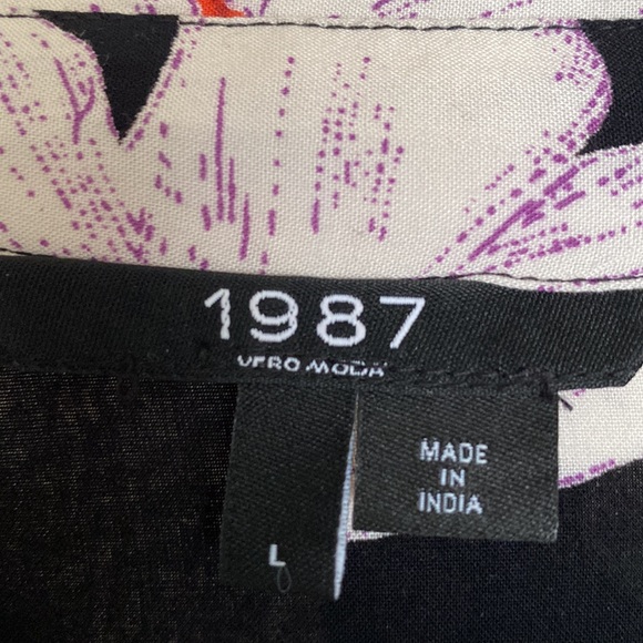 1987 Floral Print Blouse Long Sleeve Size L - Picture 3 of 4